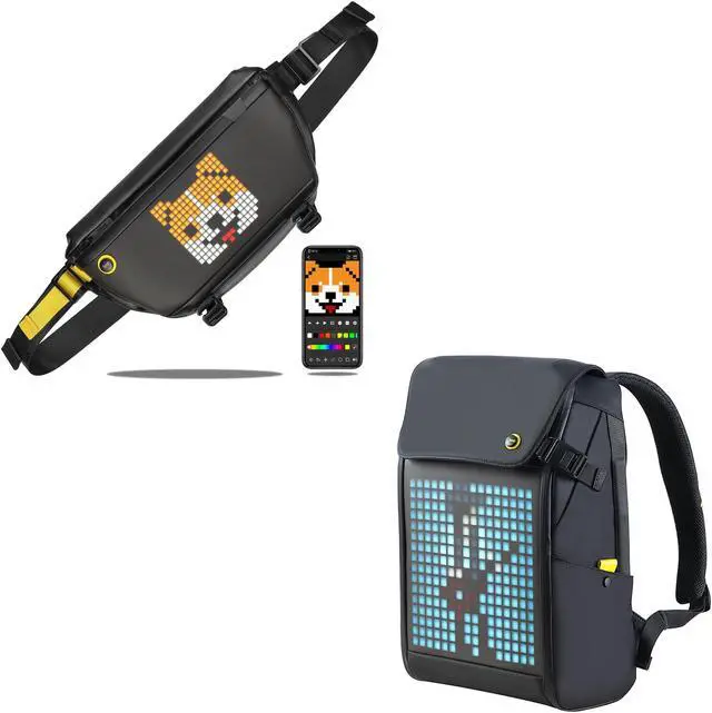 Main image of Divoom Pixel Art Display DIY customizable Backpack Sling Bag Bundle