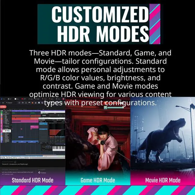Alt view image 4 of 5 - Cooler Master GM34-CWQA 34 ARGB Curved 144Hz VA QD Tech Ultra-WQHD 3440 x 1440 PC Monitor, 0.5ms (MPRT), Curve 1500R, FreeSync Premium, DP*1, HDMI2.0 * 2, USB C*1, VESA Mount (CMI-GM34-CWQA-US)