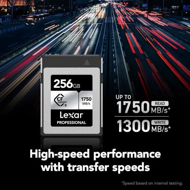 Alt view image 2 of 5 - Lexar 256GB Professional CFexpress Type B Silver Series Memory Card, for Photographers, Videographers, Up to 1750/1300 MB/s, 8K Video (LCXEXSL256G-RNENG)