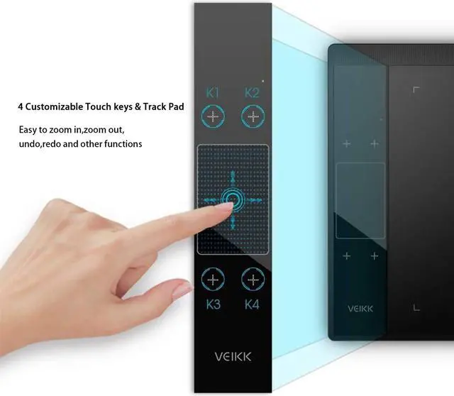 Alt view image 2 of 5 - Graphics Drawing Tablet VEIKK A30, 4 Touch Keys 1 Touch Panel, Linux Support, 10x6 Inch Drawing Pad with 8192 Levels Battery-Free Pen Electronic Drawing Tablet for PC/Android/Mac OS/Windows