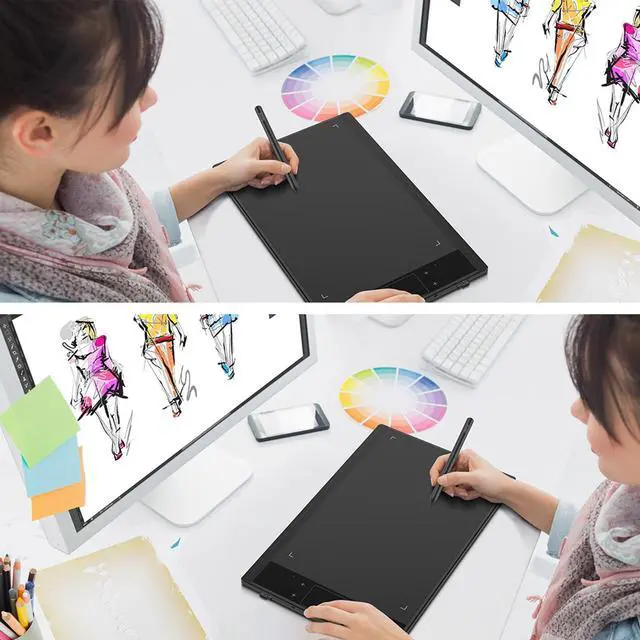 Alt view image 5 of 5 - Graphics Drawing Tablet VEIKK A30, 4 Touch Keys 1 Touch Panel, Linux Support, 10x6 Inch Drawing Pad with 8192 Levels Battery-Free Pen Electronic Drawing Tablet for PC/Android/Mac OS/Windows