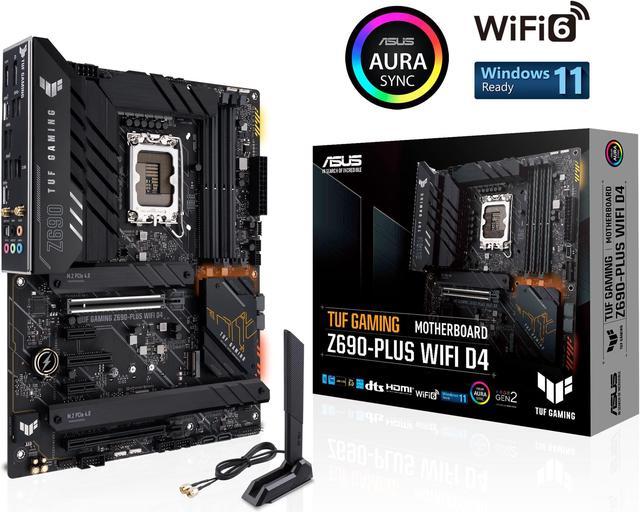 ASUS TUF Gaming Z690-Plus D4 LGA1700(Intel 12th Gen) ATX motherboard(PCIe  5.0, DDR4,4xM.2/NVMe SSD,14+2 power stages,WiFi 6,2.5Gb LAN,front USB 3.2  Gen 2 Type-C,Thunderbolt 4,ARGB headers) - Newegg.com