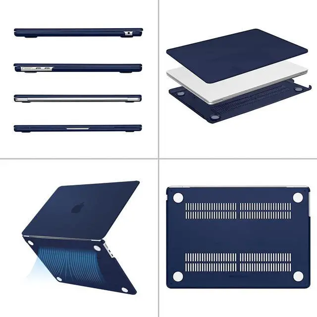 Alt view image 5 of 5 - MOSISO Compatible with MacBook Air 13.6 inch Case 2022 Release A2681 M2, Polyester Vertical Sleeve Bag&Plastic Hard Case&Keyboard Cover&Screen Protector&Type C Adapter 2 Pack,Navy Blue