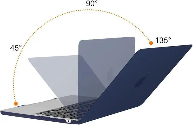 Alt view image 4 of 5 - MOSISO Compatible with MacBook Air 13.6 inch Case 2022 Release A2681 M2, Polyester Vertical Sleeve Bag&Plastic Hard Case&Keyboard Cover&Screen Protector&Type C Adapter 2 Pack,Navy Blue