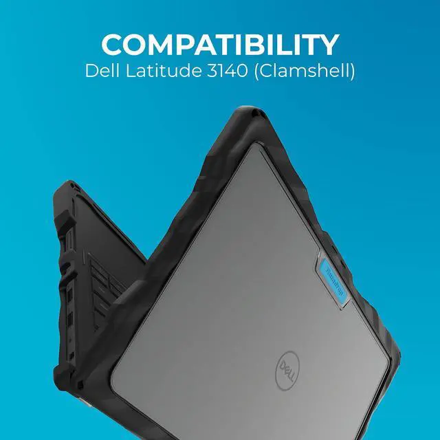 Alt view image 2 of 5 - Gumdrop DropTech Case Fits Dell Latitude 3140 (Clamshell). Designed for Kids, K-12 Students, Teachers, and Classrooms  Drop Tested, Rugged, Shockproof Bumpers for Reliable Device Protection  Black
