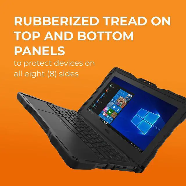 Alt view image 4 of 5 - Gumdrop DropTech Case Fits Dell Latitude 3140 (Clamshell). Designed for Kids, K-12 Students, Teachers, and Classrooms  Drop Tested, Rugged, Shockproof Bumpers for Reliable Device Protection  Black