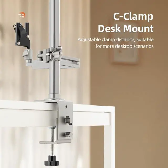 Alt view image 5 of 5 - AMBITFUL Live Broadcast Boom Arm, Desktop Camera Mount, Webcam Mount, Microphone Boom, Laptop Stand for Webcam, Camera, Laptop, LED Light, Podcasting