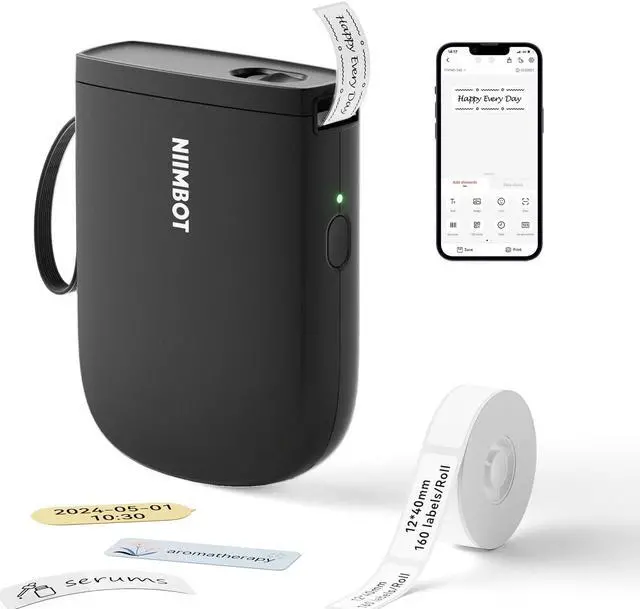 Main image of NIIMBOT D11 New Version Label Maker Machine with Tape,300DPI Bluetooth Label Printer, Portable Thermal Printer,Sticker Maker for Organizing Home Office School,Black