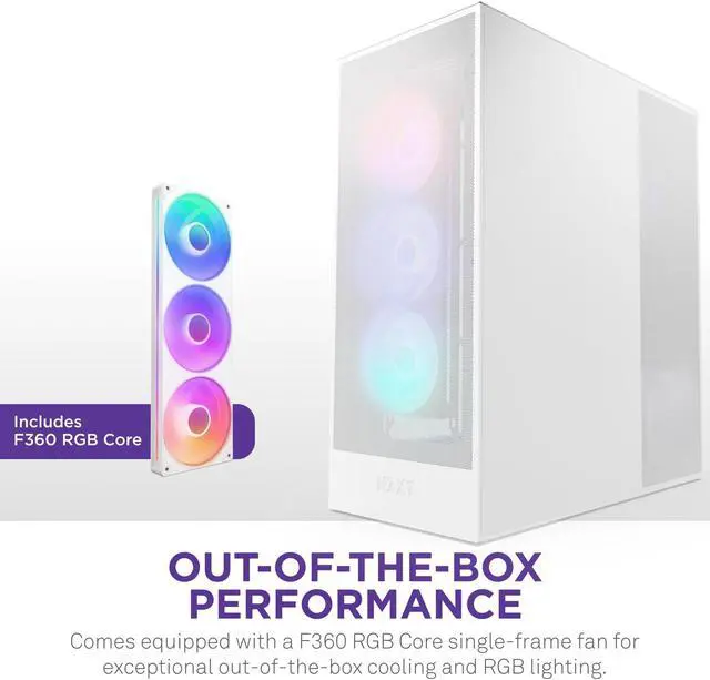 Alt view image 3 of 5 - Nzxt 285867 Cs Cm-h72fw-r1 H7 Flow Rgb [2024] White Midtower