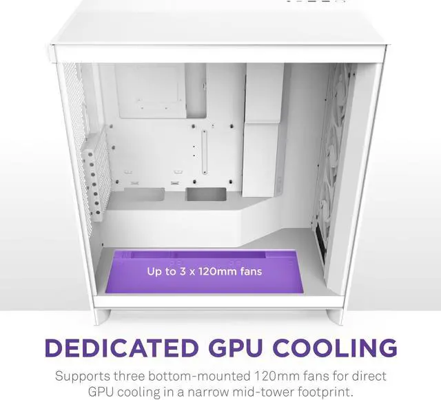Alt view image 2 of 5 - Nzxt 285867 Cs Cm-h72fw-r1 H7 Flow Rgb [2024] White Midtower