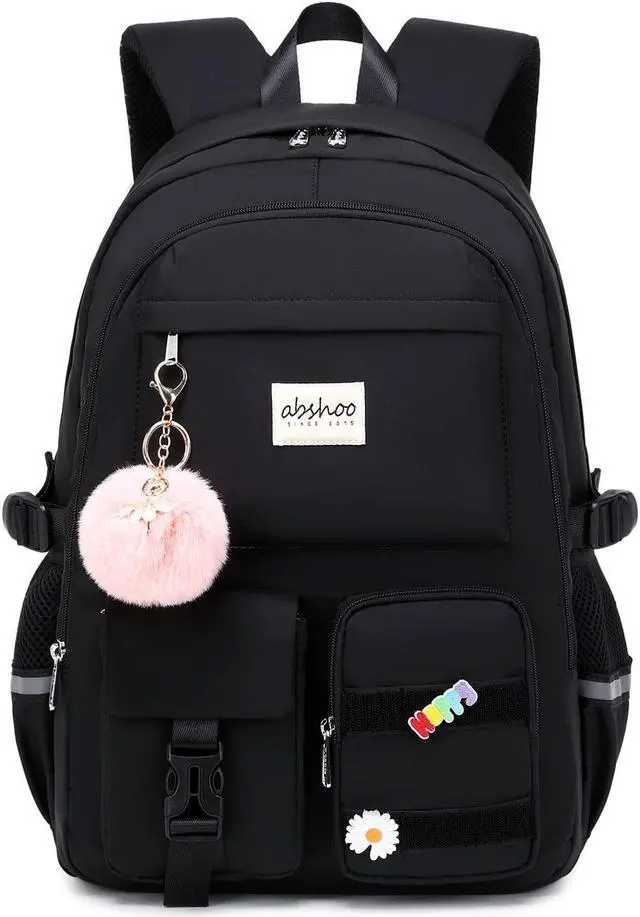 Main image of abshoo Big Student Laptop Backpack For College Women Middle High School Teen Girls Bookbag Travel Daypack (Black)