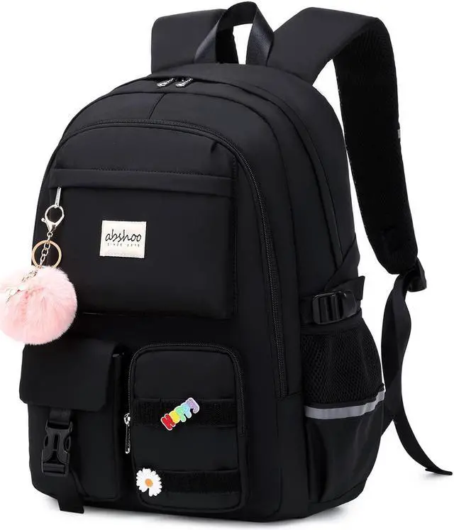 Alt view image 2 of 5 - abshoo Big Student Laptop Backpack For College Women Middle High School Teen Girls Bookbag Travel Daypack (Black)