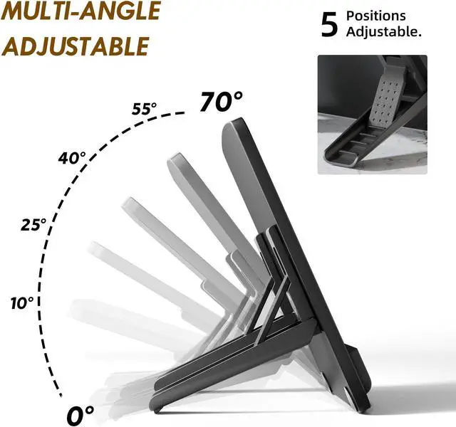 Alt view image 3 of 5 - AFOOYO Extra Large Tablet Stand Adjustable Digital Drawing Tablet Holder Desktop Foldable Compatible with iPad,Fire HD,Galaxy Tab,Surface Pro,Graphics Tablet and More,Fit 7-23.8 inch