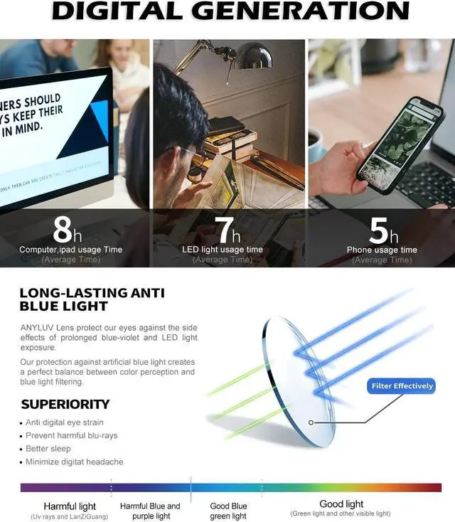 Alt view image 5 of 5 - ANYLUV Reading-Glasses-Men Mens Reading Glasses: Blue Light Reader Glasses Carbon Fiber Computer Screen Blocking