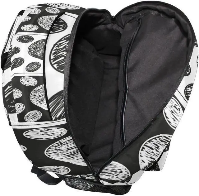 Alt view image 3 of 5 - Pfrewn Doodle Black White Cat Dog Paws Print Backpacks for Girls Boys Animals School Backpack Bookbags for Kids Students 16"