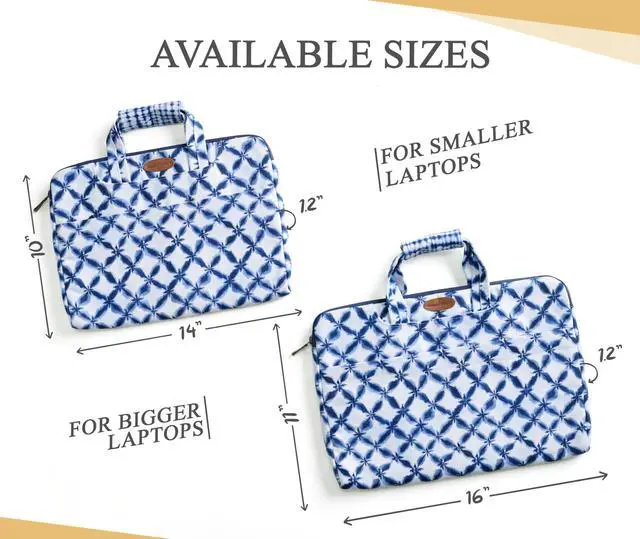 Alt view image 3 of 5 - Maison d'Hermine Laptop Bag upto 13.5 inch Stain and water repellent Cotton canvas - shibori