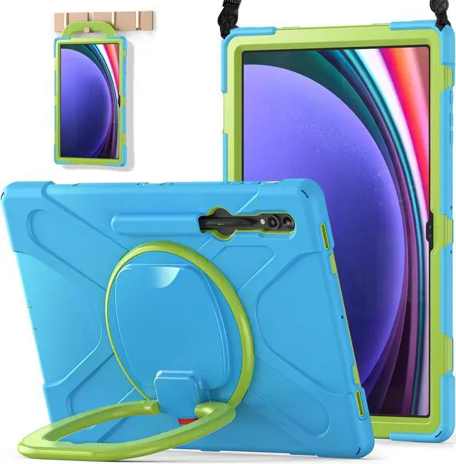 Main image of BATYUE Case for Samsung Galaxy Tab S10 Ultra /S9 Ultra /S8 Ultra 14.6 2024/2023 /2022 SM-X920/X926B/X910/X900, Shockproof Protective Tablet Case with Shoulder Strap, Kickstand, LightLime