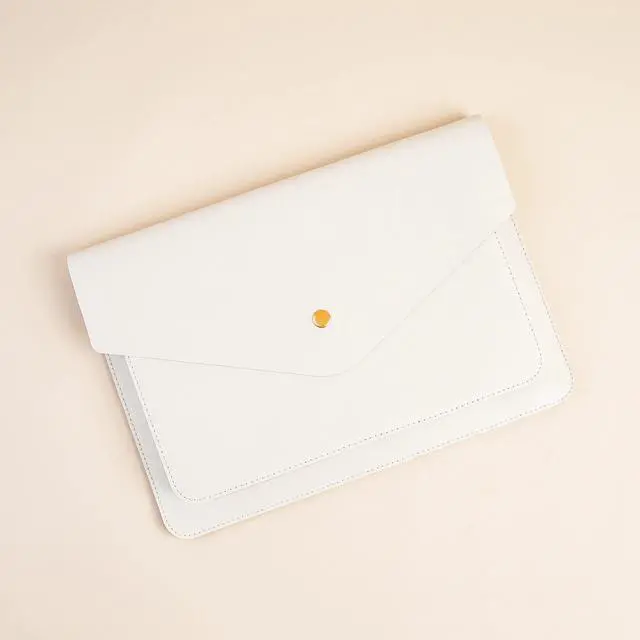 Alt view image 3 of 5 - Benfan Leather Laptop Sleeve 13 Inch Compatible for 2024 13inch MacBook Air A3113 M3,13 MacBook Pro M2, Surface Pro 3 4 5 6 7, Dell XPS 13 Color White