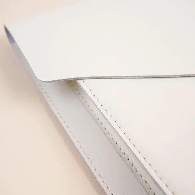 Alt view image 5 of 5 - Benfan Leather Laptop Sleeve 13 Inch Compatible for 2024 13inch MacBook Air A3113 M3,13 MacBook Pro M2, Surface Pro 3 4 5 6 7, Dell XPS 13 Color White