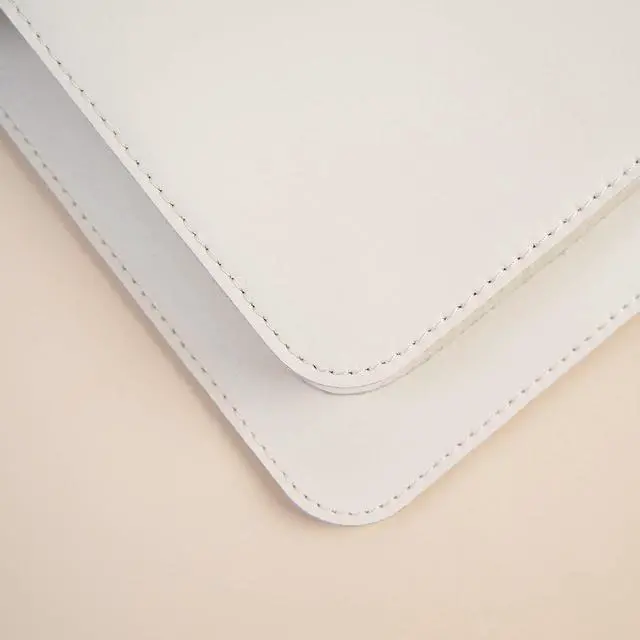 Alt view image 4 of 5 - Benfan Leather Laptop Sleeve 13 Inch Compatible for 2024 13inch MacBook Air A3113 M3,13 MacBook Pro M2, Surface Pro 3 4 5 6 7, Dell XPS 13 Color White