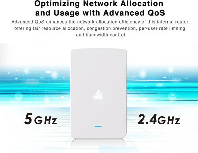 Alt view image 2 of 5 - BROWAN WiFi 6 Access Point AX1800 in-Wall Wifi6 Router (MI13) Support PoE Passthrough WPA3 MU-MIMO for Hotel, Office Meeting Room, Home Networking Dual-Concurrent Antennas