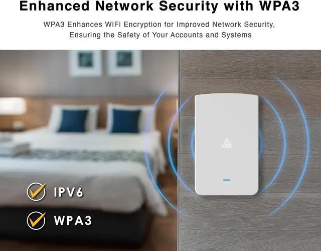 Alt view image 4 of 5 - BROWAN WiFi 6 Access Point AX1800 in-Wall Wifi6 Router (MI13) Support PoE Passthrough WPA3 MU-MIMO for Hotel, Office Meeting Room, Home Networking Dual-Concurrent Antennas