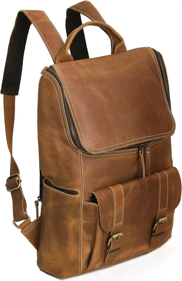 Main image of cuero Fathers Day Gift Full Grain Leather Backpack for Men - 17 Inch Laptop Bag - Vintage Travel Rucksack - Casual Daypack for Women for Work