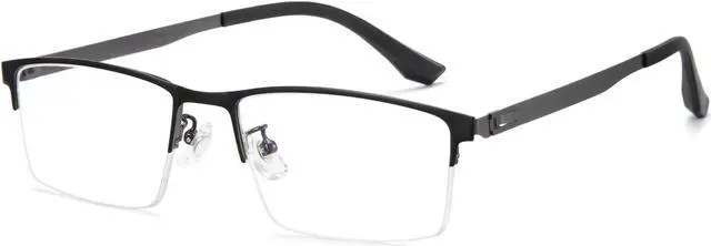 Main image of Cyxus Titanium Frame Glasses for Men Semi Rim Eyewear Square Clear Lens Glasses Interchangable