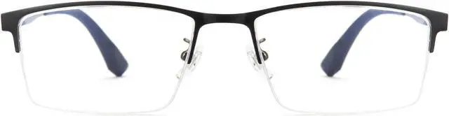 Alt view image 2 of 5 - Cyxus Titanium Frame Glasses for Men Semi Rim Eyewear Square Clear Lens Glasses Interchangable