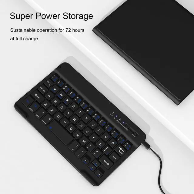 Alt view image 4 of 5 - Divufus Keyboard Case for iPad Mini 6th Generation 8.3 Inch [Magnetic Detachable Wireless Keyboard][Support 3 System] Flip Stand Case with Pencil Holder for iPad Mini 6 2021, Black