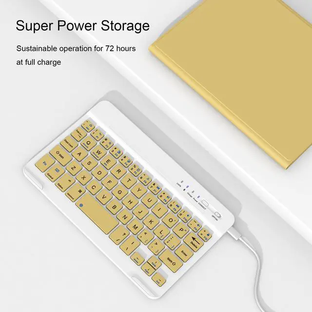 Alt view image 4 of 5 - Divufus Keyboard Case for iPad Pro 11 Inch (M4) 2024 [Magnetic Detachable Wireless Keyboard][Support 3 System] Flip Stand Case with Pencil Holder for iPad 11" Pro 2024 (M4), Yellow