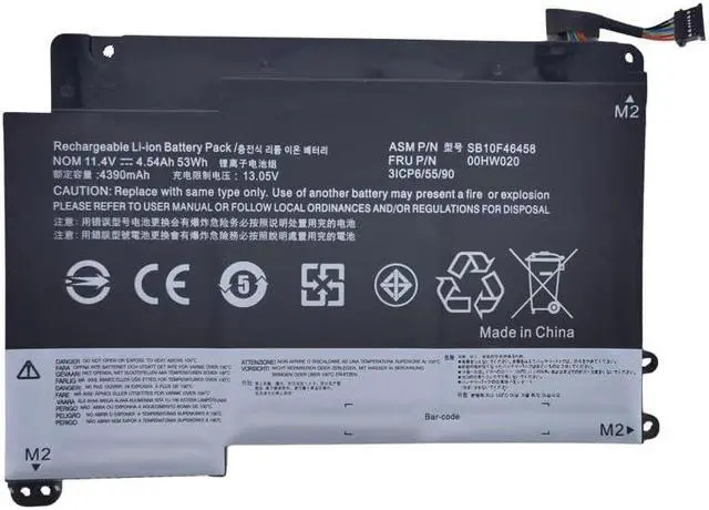 Main image of Batterymarket New 00HW021 00HW020 Replacement Laptop Battery Compatible with Lenovo Yoga 460 SB10F46458 SB10F46459 (11.4V 53Wh/4540mAh)
