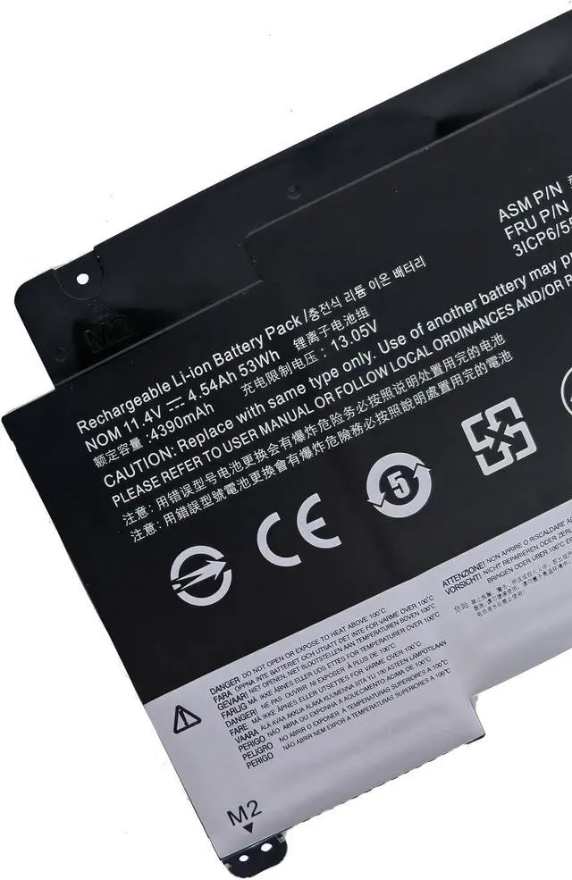 Alt view image 2 of 5 - Batterymarket New 00HW021 00HW020 Replacement Laptop Battery Compatible with Lenovo Yoga 460 SB10F46458 SB10F46459 (11.4V 53Wh/4540mAh)