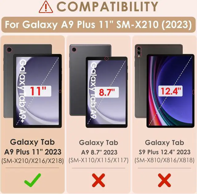 Alt view image 2 of 5 - DETUOSI Backlit Keyboard Case for Samsung Galaxy Tab A9 Plus/ A9+ 5G 11" (SM-X210) 2023 Android Tablet with S Pen Holder | Soft TPU Back Cover | Magnetic Closure | Detachable Wireless 7-Color Keyboard