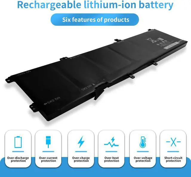 Alt view image 4 of 5 - 245RR 0H76MY H76MV 07D1WJ 7D1WJ Y758W Laptop Battery Replacement for Dell XPS 15 9530 Precision M3800 701WJ T0TRM(11.1V 91Wh)