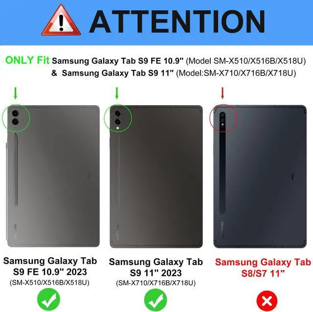 Alt view image 2 of 5 - Galaxy Tab S9 FE 5G Case with Keyboard, Detachable Wireless Bluetooth Keyboard, Smart Folio Cover with S Pen Holder for Samsung Galaxy Tab S9 FE 10.9/S9 11 inch, Auto Sleep/Wake, Blue