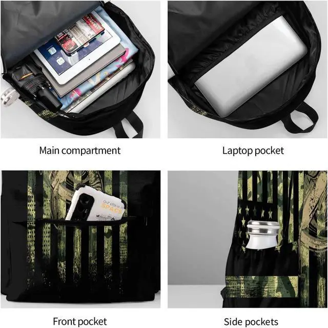 Alt view image 4 of 5 - famliihw Camo Backpack Bookbag Laptop Backpacks Multipurpose Daypack for Boys Girls School Men Women Travel Hiking