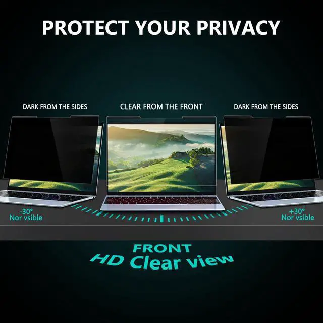 Alt view image 2 of 5 - FILMEXT Magnetic Laptop privacy screen 13.3 inch for 16:9 Widedisplay, Removable Laptop Privacy Screen Shield Anti Glare Blue Light Filter for HP/Dell/Acer/Lenovo/Asus