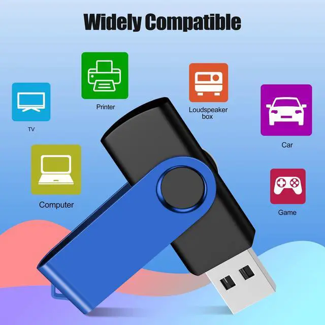 Alt view image 4 of 5 - EASTBULL Flash Drive Bulk 32GB USB 20 Pack with Lanyards USB 2.0 Thumb Drive Bulk Memory Stick Swivel Pen Drive for Storage and Backup 32 GB 20 Pack, Blue