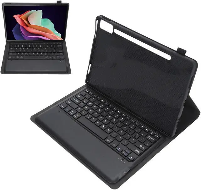 Main image of Protective Case with Keyboard for Lenovo Tab P12 12.7" 2023 TB370FU/TB371FC, Magnetic Detachable Keyboard Stand Cover with Pen Holder (Black)