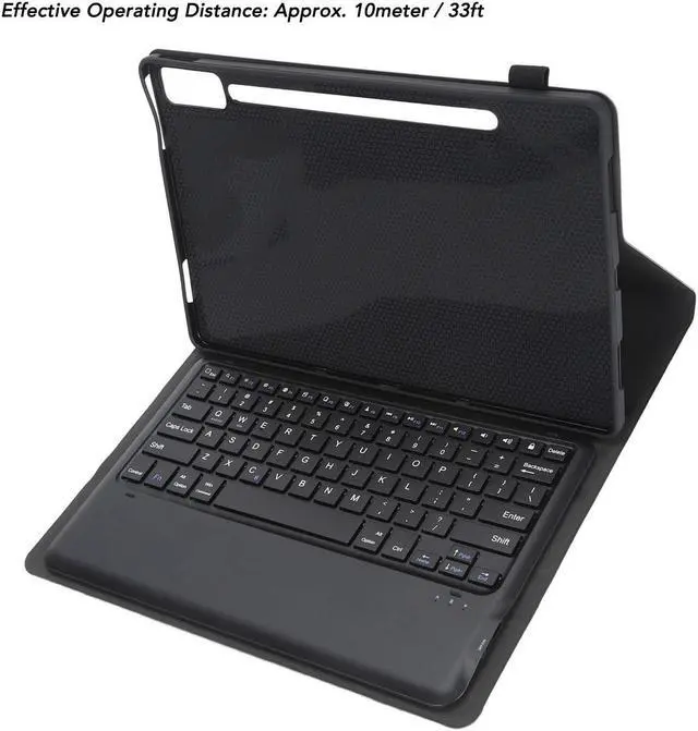 Alt view image 5 of 5 - Protective Case with Keyboard for Lenovo Tab P12 12.7" 2023 TB370FU/TB371FC, Magnetic Detachable Keyboard Stand Cover with Pen Holder (Black)