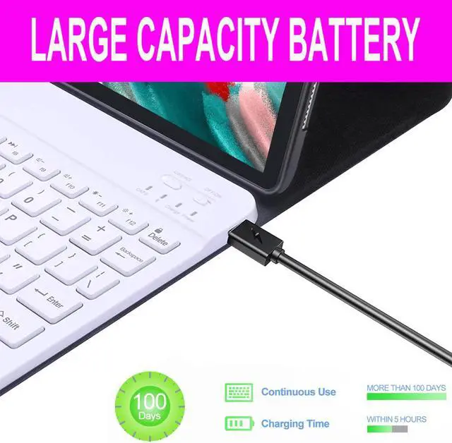 Alt view image 5 of 5 - HAASHADA Keyboard Case for Samsung Galaxy Tab S6 Lite 10.4" 2024 2022/2020(SM-P610/P613/P615/P619), Backlit Keyboard Case Detachable Slim Stand Cover S Pen Holder (Sky Blue)