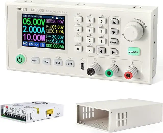 Main image of RD RD6006W 60V 6A DC DC Step Down Power Supply Whole Set not Assembled (RD6006W+S400 case+ 400W PSU)