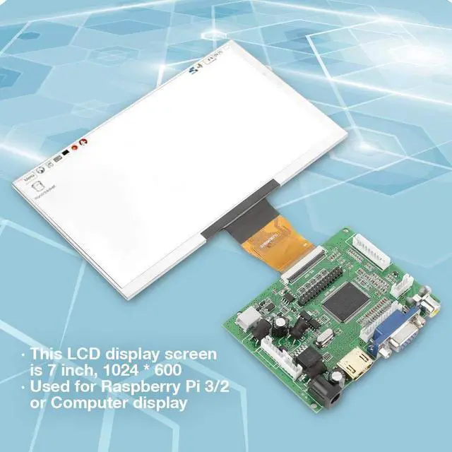 Alt view image 2 of 4 - Hilitand 7" TFT LCD Display VGA Monitor Screen Kit 1024x600 Compatible with 3/2