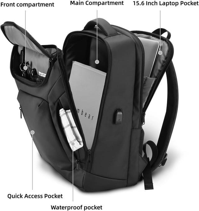 Alt view image 3 of 5 - HOMIEE Business Smart Backpack Waterproof 15.6 Inch Laptop Backpack with USB Charging Port, Flight Approved Durable Commute Backpack Carry on Bag for Men
