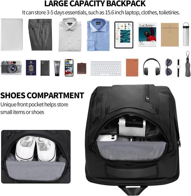 Alt view image 4 of 5 - HOMIEE Business Smart Backpack Waterproof 15.6 Inch Laptop Backpack with USB Charging Port, Flight Approved Durable Commute Backpack Carry on Bag for Men