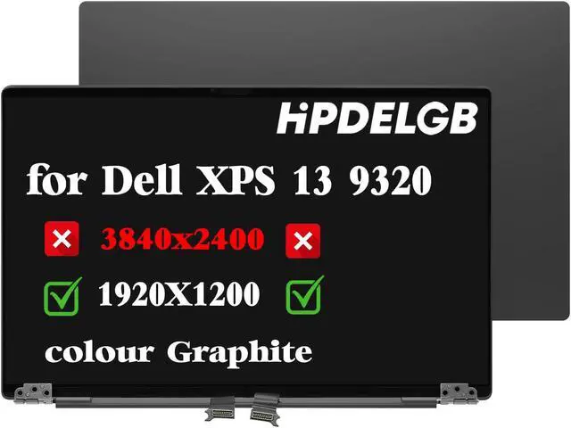 Main image of HPDELGB Replacement for Dell XPS 13 Plus 9320 9PG51 09PG51 1920x1200 13.4" LCD Touch Screen Digitizer Display Assembly (Graphite)