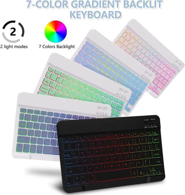Alt view image 3 of 5 - GOKOCO Keyboard Case for iPad A16 11th 11 inch 2025,10th 10.9 inch 2022, Blackit Wireless Keyboard Case with Pencil Holder for iPad 10/11th Generation-Blue
