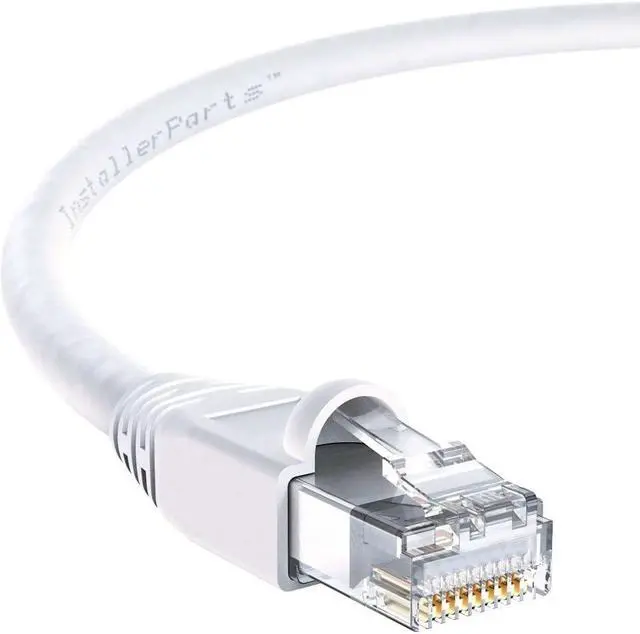 Main image of InstallerParts Ethernet Cable CAT6A Cable UTP Booted 50 FT - White - Professional Series - 10Gigabit/Sec Network/High Speed Internet Cable, 550MHZ