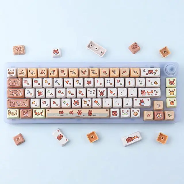 Alt view image 5 of 5 - Hyekit PBT Capybara Keycaps - 144 Keys, Dye-Sublimation Cute Keycaps, Mao Profile, for Cherry Gateron MX Switches, Mac Windows PC Keyboard